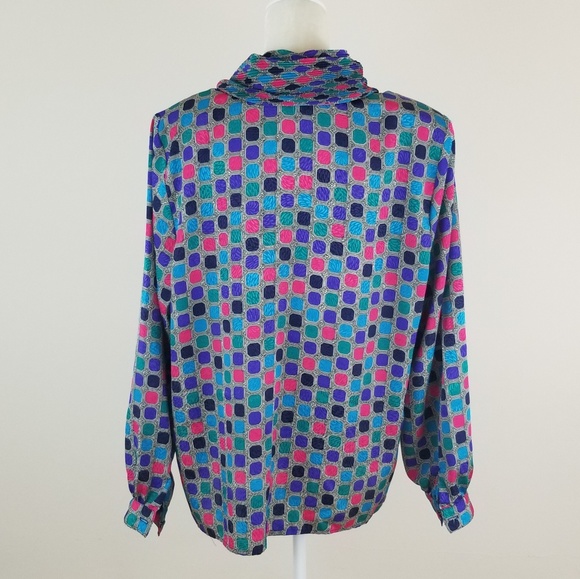 VTG Abstract Cowlneck Blouse - Picture 3 of 7
